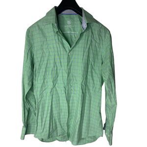 Bugatchi Green Plaid Dress Shirt